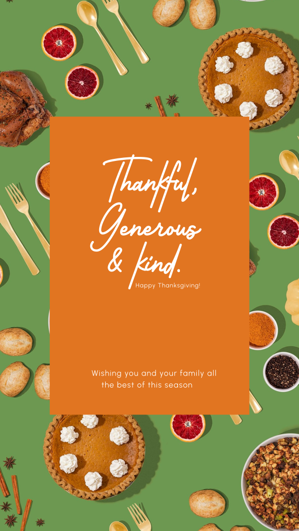 Thanksgiving Diner Instagram Story Design Image Preview