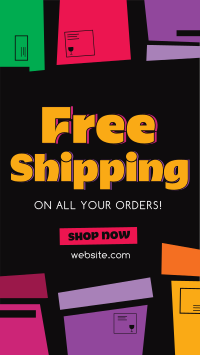 Free Shipping Boxes Instagram Story Design