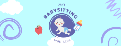 Babysitting Services Illustration Facebook cover Image Preview