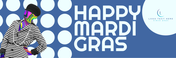 Mardi Gras Circles Twitter Header Design Image Preview