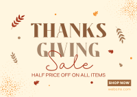 Thanksgiving Sale Postcard Image Preview