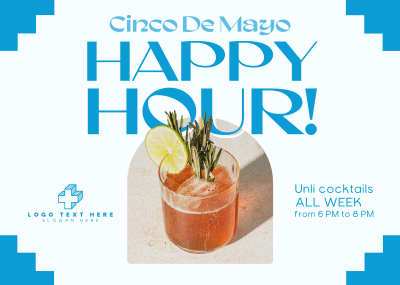 Cinco De Mayo Happy Hour Postcard Image Preview