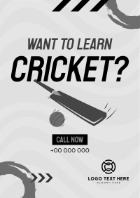 Time to Learn Cricket Poster Design