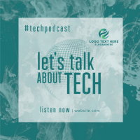 Glass Effect Tech Podcast Instagram Post Design