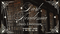 Dark Academia Study Playlist Facebook Event Cover Design