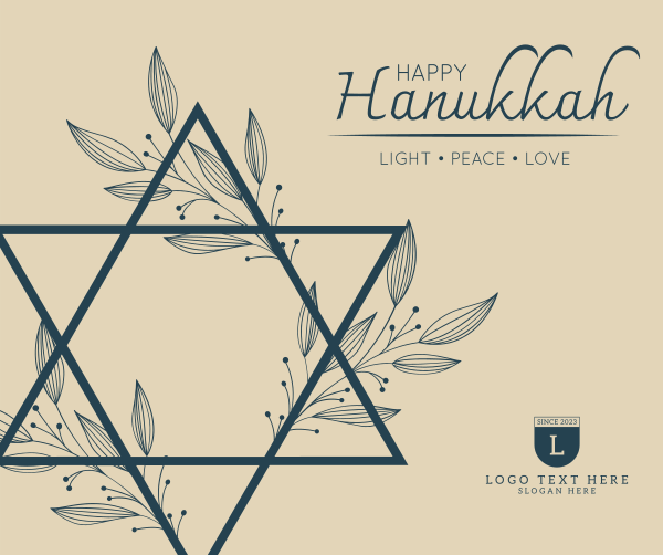 Floral Hanukkah Star Facebook Post Design Image Preview