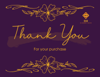 Wavy Floral  Thank You Card Design