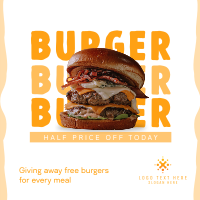 Free Burger Special Instagram Post Design