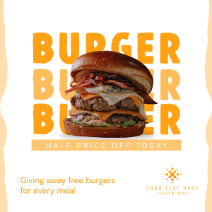 Free Burger Special Instagram post Image Preview