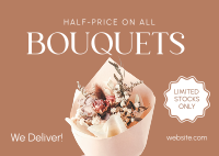 Discounted Bouquets Postcard Design