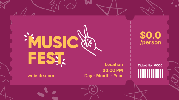 Music Fest Doodle Facebook Event Cover Design Image Preview