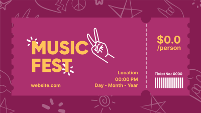 Music Fest Doodle Facebook Event Cover