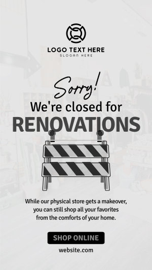 Closed for Renovations Facebook story Image Preview