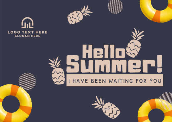 Hello Summer Postcard Design Image Preview