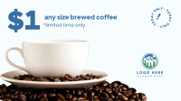$1 Brewed Coffee Cup Facebook Event Cover Design