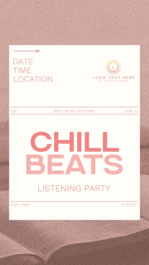 Minimal Chill Music Listening Party Instagram story Image Preview
