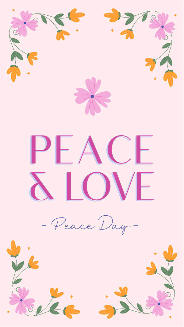 Floral Peace Day Facebook Story Design Image Preview