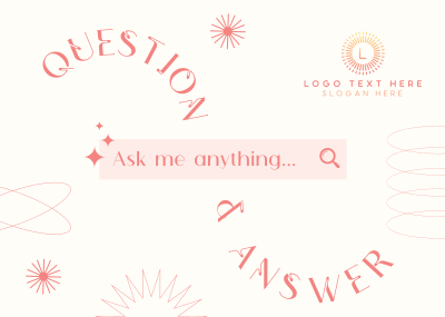 Minimalist Q&A Postcard Image Preview