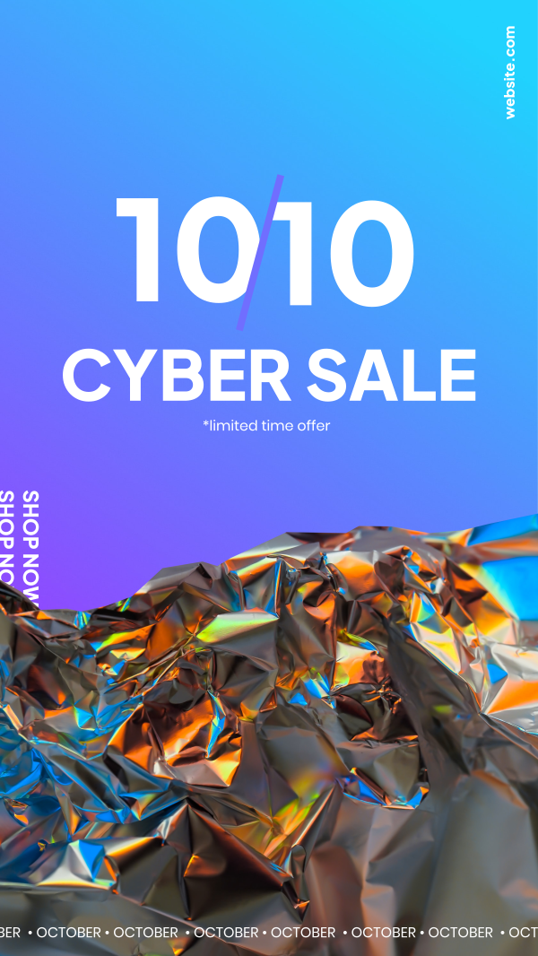 10.10 Cyber Sale Facebook Story Design Image Preview