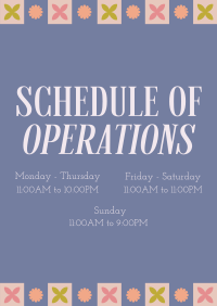 Floral Operating Hours Poster Preview