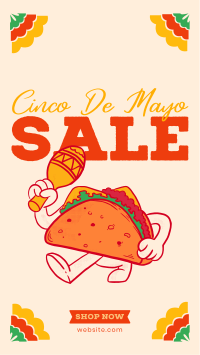 Happy Taco Mascot Sale Instagram story Image Preview