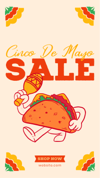Happy Taco Mascot Sale Instagram Story Design
