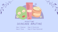 Nighttime Skincare Routine Facebook Event Cover Design