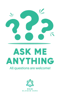 All Questions Are Welcome Facebook Story Design