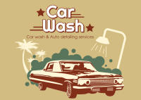 Vintage Carwash Postcard Image Preview