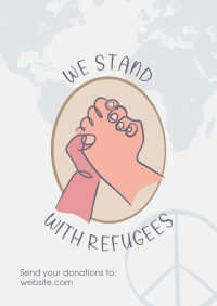 World Refugee Hand Lineart Poster Image Preview