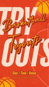 Basketball Game Tryouts Facebook Story Design