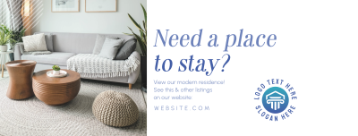 Cozy Place to Stay Facebook cover Image Preview
