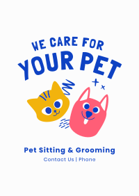 We Care For Your Pet Poster Design