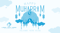 Peaceful and Happy Muharram Facebook Event Cover Design