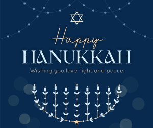 Festive Hanukkah Lights Facebook post Image Preview
