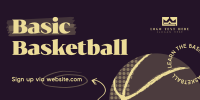 Retro Basketball Twitter Post Design