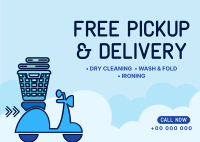 Laundry Pickup and Delivery Postcard Design