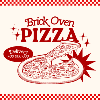 Retro Brick Oven Pizza Instagram post Image Preview