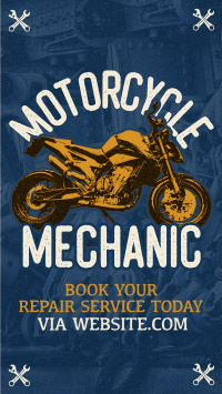 Retro Motorcycle Mechanic Instagram Reel Design