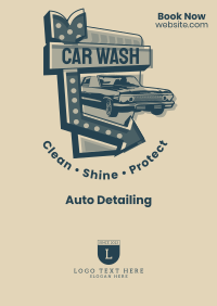 Car Wash Signage Poster Design