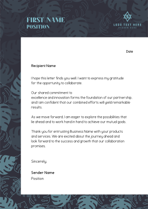 Monstera Leaves Letterhead Image Preview