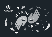 Mardi Gras Carnival Postcard Image Preview