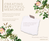 Creating Beautiful Memories Facebook Post Design