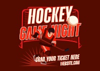 Hockey Game Night Postcard Design