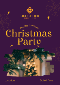 Snowy Christmas Party Poster Design