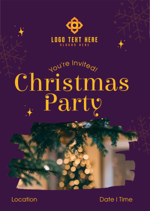 Snowy Christmas Party Poster Image Preview