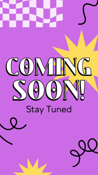 Coming Soon Curly Lines Facebook Story Design