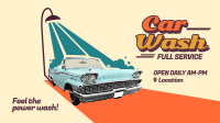 Retro Car Wash Facebook Event Cover Design