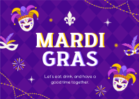 Mardi Gras Masquerade Postcard Design