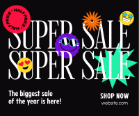 Funky Smiley Super Sale Facebook post Image Preview